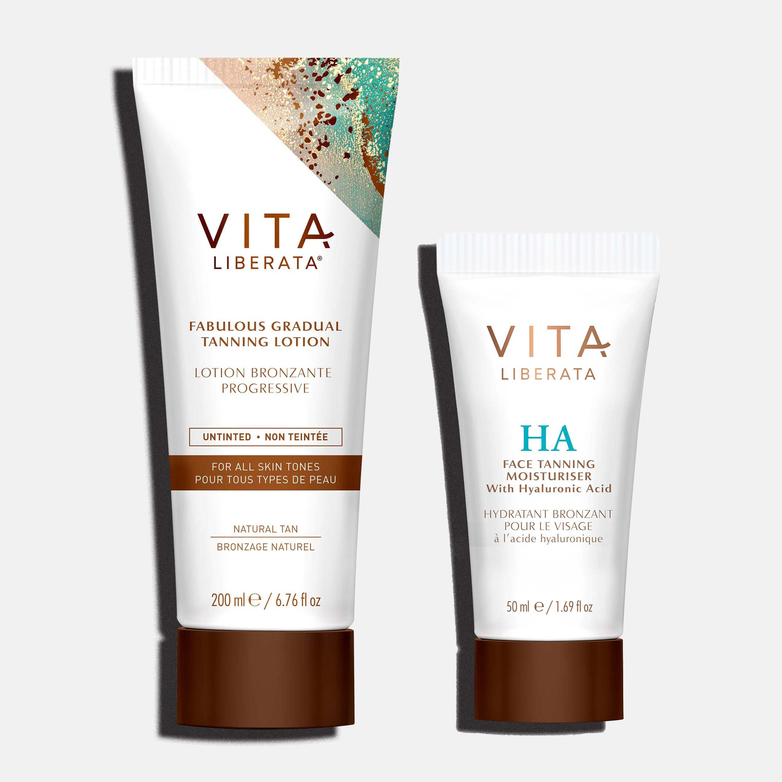 GRADUAL TANNING LOTION & FACE TANNING MOISTURISER WITH HYALURONIC ACID